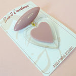 Belinda Bakelite Reproduction Love Heart Brooch - Dusty Pink