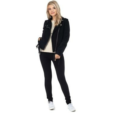 Black Wash Denim Moto Jacket