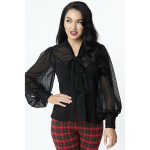 Black Clip Dot Lena Blouse