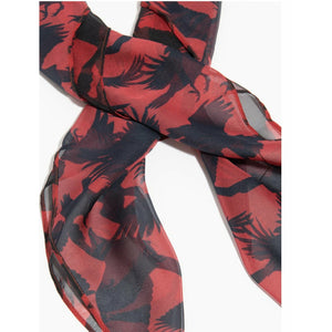 The Birds x Unique Vintage Red & Black Birds Print Hair Scarf