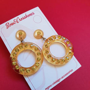 Rita diamanté hoop earrings - Gold * Last Chance! *