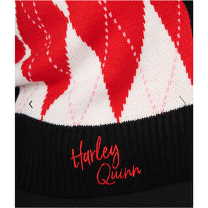 Harley Quinn x Smak Parlour Black & Red Argyle XOXO Cardigan