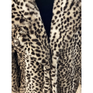 Mid length faux fur leopard jacket