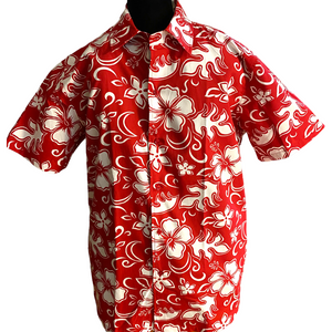 Rigali Red & White Floral Mens Shirt