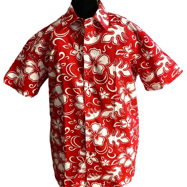 Rigali Red & White Floral Mens Shirt