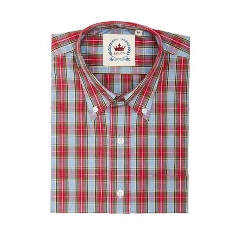 Ladies Light blue checked button down