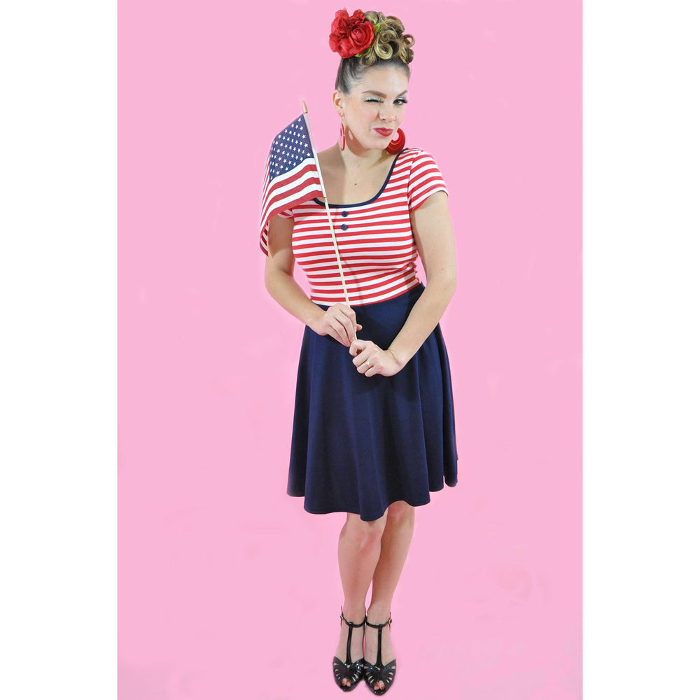 
            
                Load image into Gallery viewer, Sailor Skater Dress S-3X
            
        
