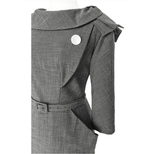 Evita Grey Pencil Dress