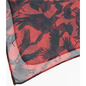 The Birds x Unique Vintage Red & Black Birds Print Hair Scarf