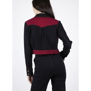 VOODOO VIXEN 50'S DENIM JACKET BLK/RED