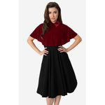 Unique Vintage Burgundy Red Velvet Collar Lois Capelet