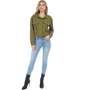 Vintage Green-Cropped Jacket