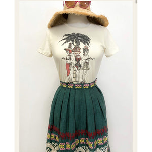 TROPICAL HEAT WAVE T-SHIRT IN IVORY BY NATHALIE RATTNER