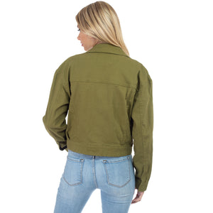 Vintage Green-Cropped Jacket