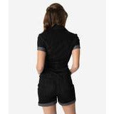 Coca-Cola Collection by Unique Vintage Black Denim Stretch Sweetie Romper