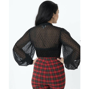 Black Clip Dot Lena Blouse