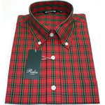Mens Vintage Shirt - Classic Red Tartan Print