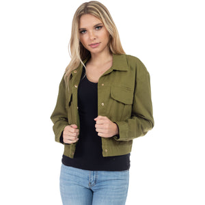 Vintage Green-Cropped Jacket