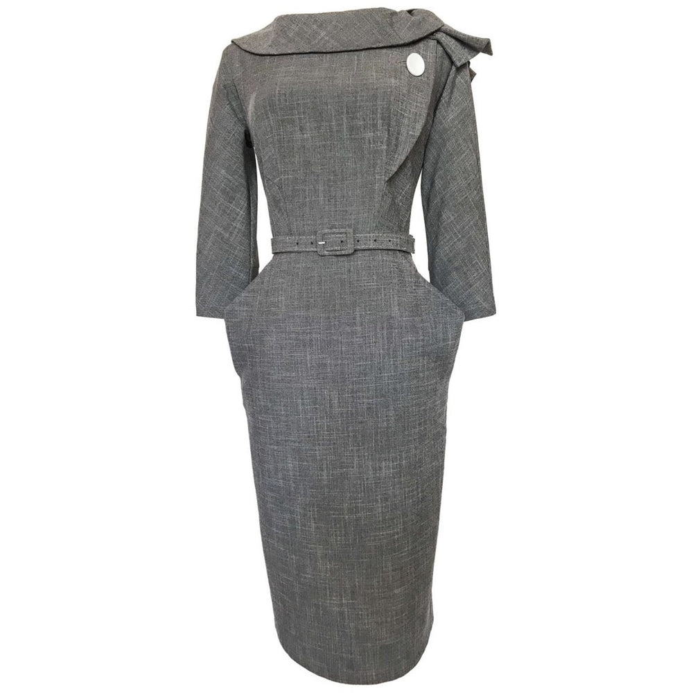 Evita Grey Pencil Dress