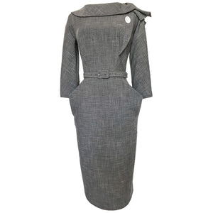 Evita Grey Pencil Dress