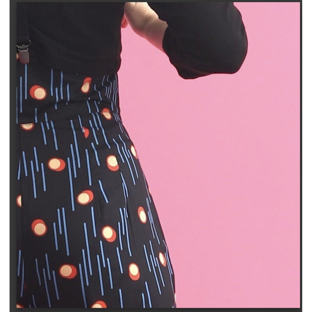 Rosie Blue Print- High Waisted Trousers.