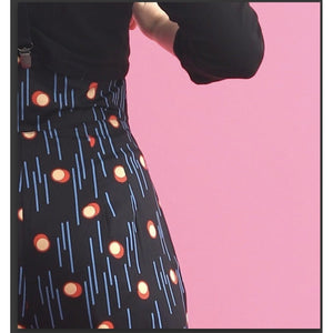 Rosie Blue Print- High Waisted Trousers.
