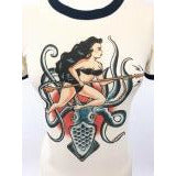 Daughter of the Kraken Ringer T-shirt in Natural/Navy