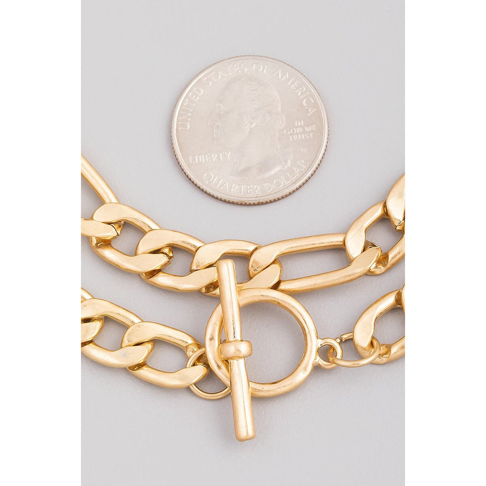 Layered Bulky Flat Chain Necklace