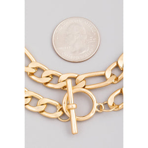 Layered Bulky Flat Chain Necklace