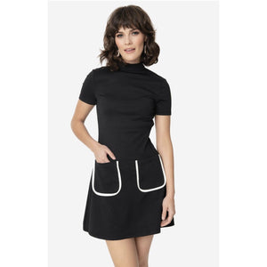 Black Mock Turtleneck Wave Maker Dress