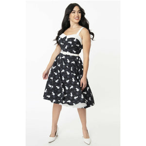 Casper x Unique Vintage Spiderwebs & Ghosts Rachel Swing Dress