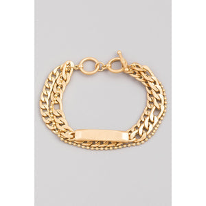 Layered Bar Toggle Chain Bracelet